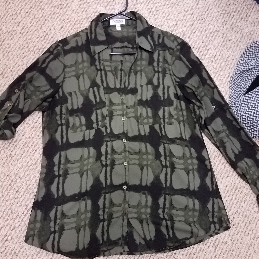 Olive green and black shirt